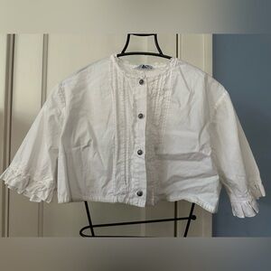 Vintage Cropped German Dirndl Blouse